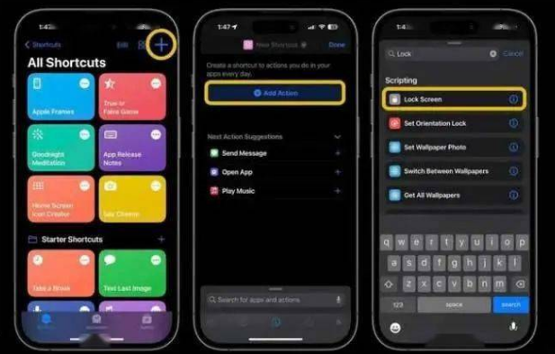 新安苹果14锁屏维修店分享iPhone14升级iOS16.4后如何创建锁屏快捷方式 