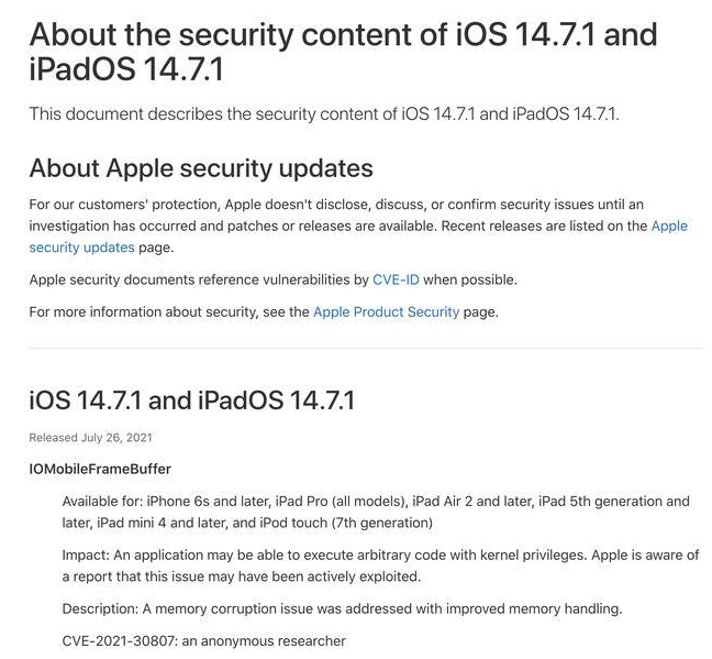 新安苹果手机维修分享iOS 14.7.1 正式版更新内容及升级方法 