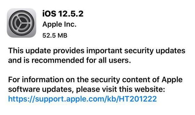 新安苹果手机维修分享iOS12.5.2发布，建议所有老苹果用户安装 